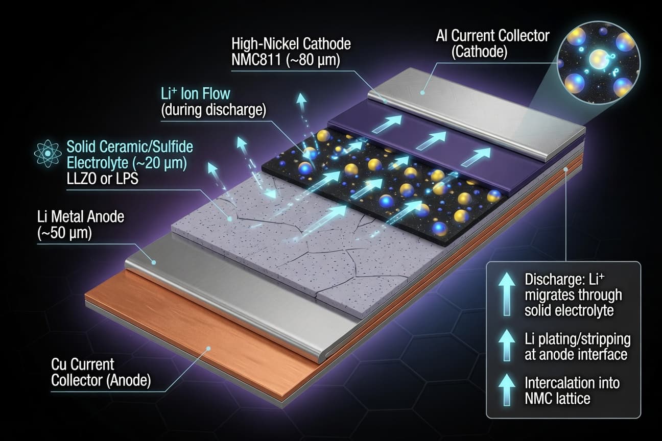 Solid-State Battery Cell Cross-Section