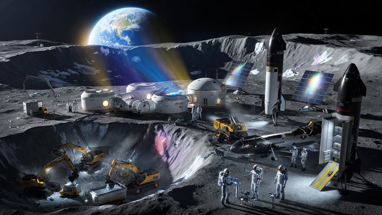 Lunar ISRU propellant plant and base, 2035